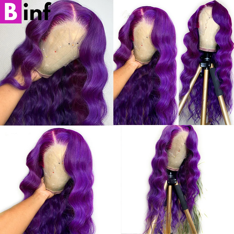 Colored With Purple Bundles Closure Frontal Wholesale Loose Wave Bundles with Closure Remy Preplucked Lace Frontal with Bundles smile