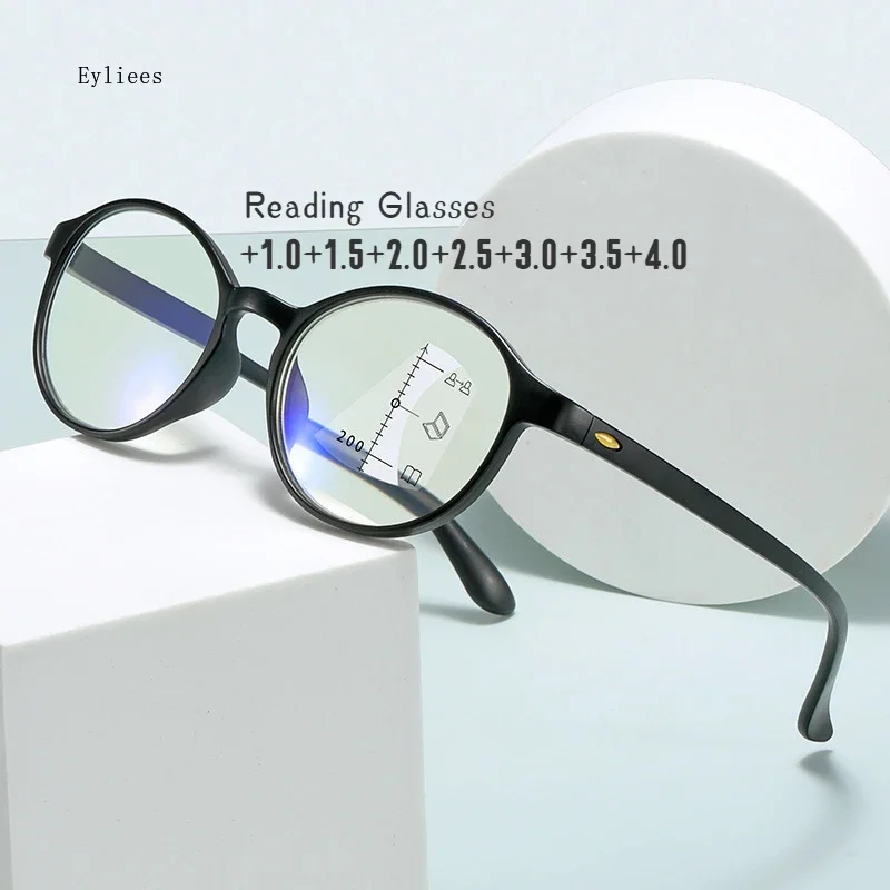 Round Multifocal Reading Glasses Women new Men Ultralight Anti 2025 Blue Light Presbyopic Eyeglasses Progressive Reading Eyewear