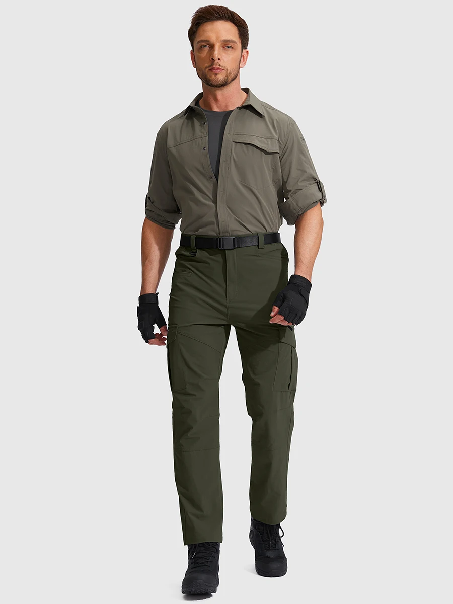 G Gradual Men's Water Resistant Pants Relaxed Fit Tactical Combat Army Cargo Work Pants with Multi Pocket