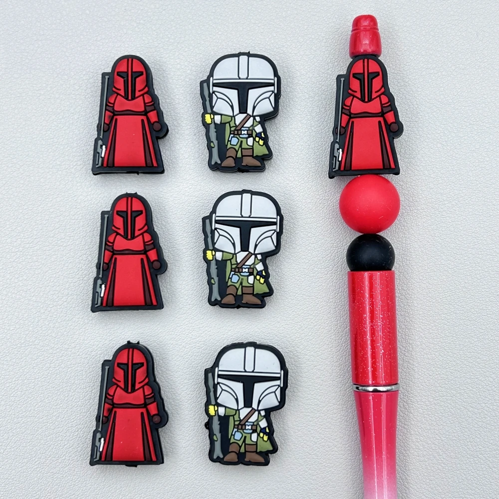 10PC Baby Silicone Bead Soldier Warrior Bead Teethe Baby DIY String Pen Bead Nipple Chains Jewelry Accessories Teethe Kawai Gift