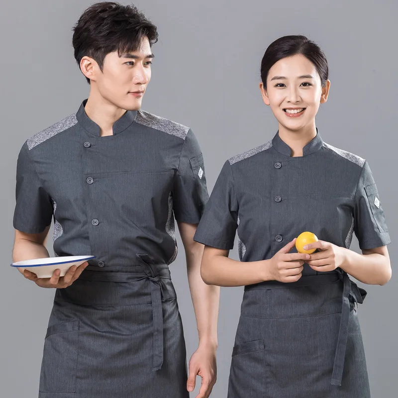 and Women Chef Men Jacket Breathable Mesh Devise Professional Kitchen Outfit Cooking Cook Uniform Hotel Restaurant Workwear smile