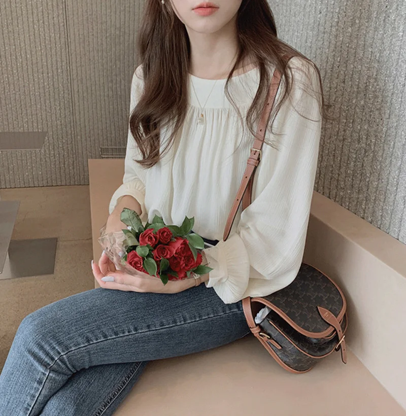 PLAZSON new roupas feminina 2025 blusas para mujer Women Elegant Blouse Shirt Blusa Vintage Long Sleeve Tops Female Spring Fall Clothing
