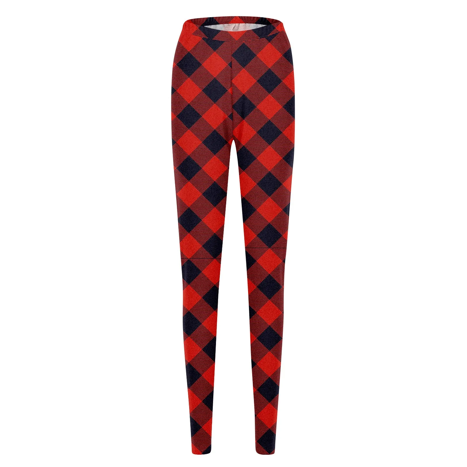 In Pants New Cargo Women Plus Size Plaid Printed Long Pants Slim Fit Stretchy High Waist Leggings Sweatpants Women'S Pants smile 'S