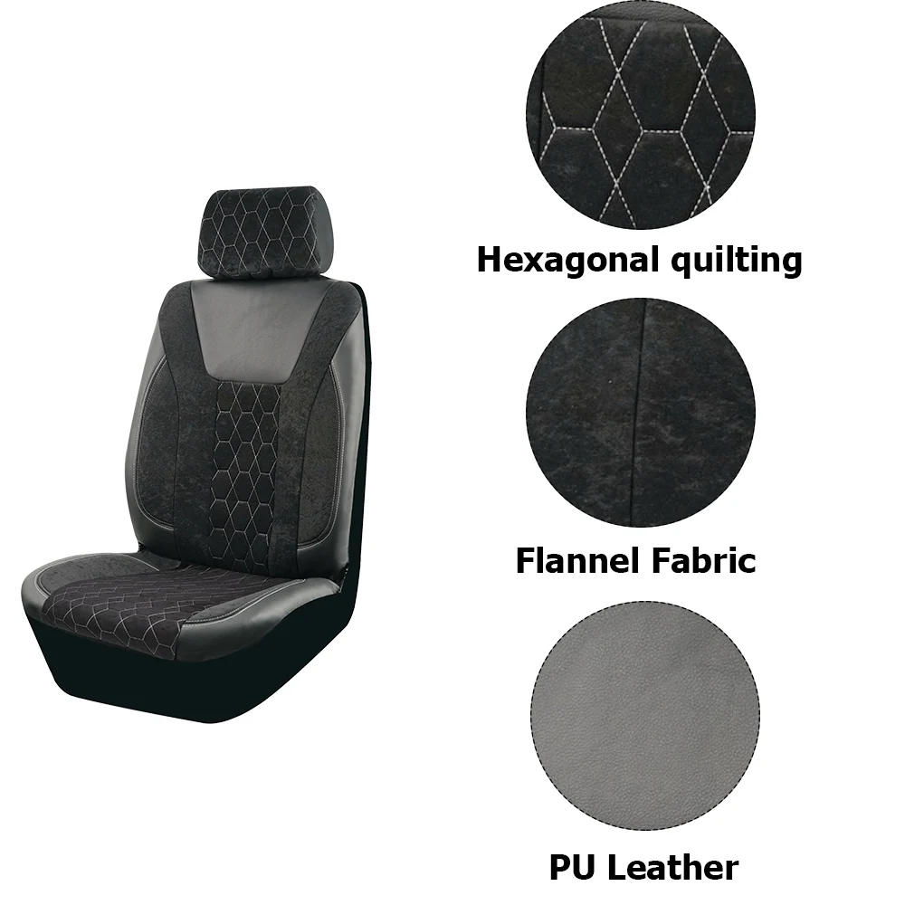 Sponge Universal Flannel 4mm Leather Winter Car Seat Covers Fit for most Car Suv Truck Van Car Accessories Interior smile