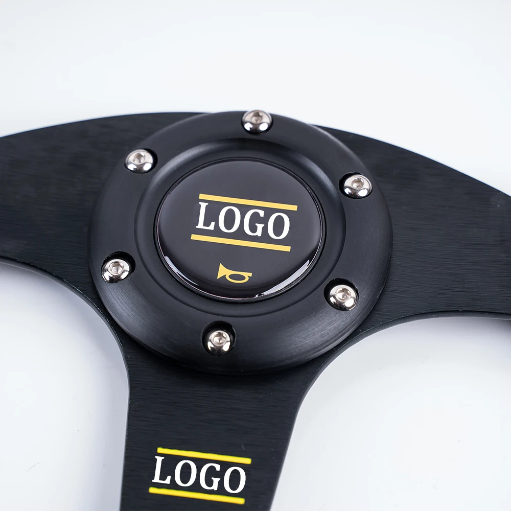 Car Sport Inch 13 Steering Wheel Modified Racing Universal 320Mm Steering Wheel Accessories Drift Suede Leather ddmysmile With Horn Smile