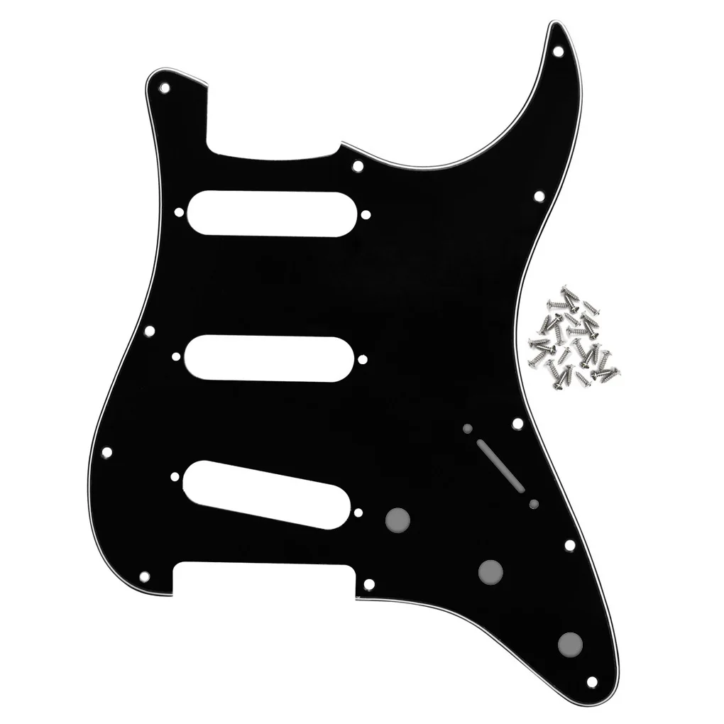 1Pc SSS FLEOR ST Electric Guitar Pickguard Scratch Plate & Screws For 11 Holes Guitar Parts, 4 Colors Choose ddmysmile Smile & Parts,