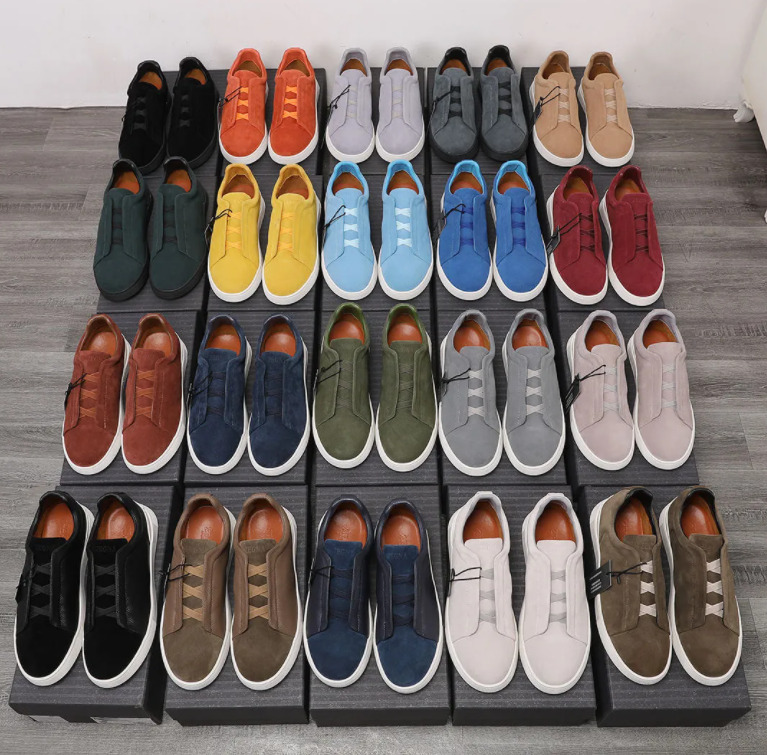 A2025zegnashoes men designer quality mens zzegna business casual shoes social wedding party leather chunky sneakers formal trainers with box 38-46 52