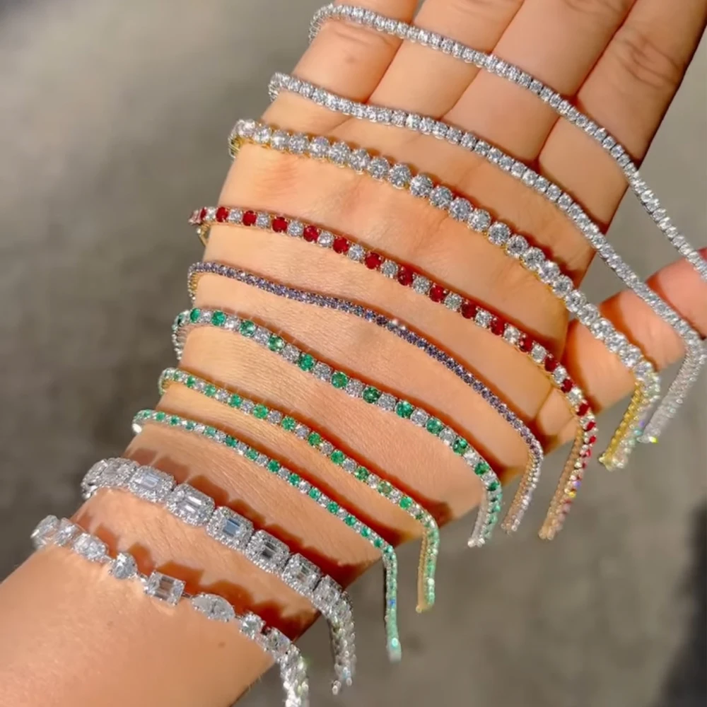 Cubic Zirconia Quality High Tennis Bracelet Iced Out Chain Bracelets For Women Gold Sier Color Men Bracelet Chain Jewelry smile