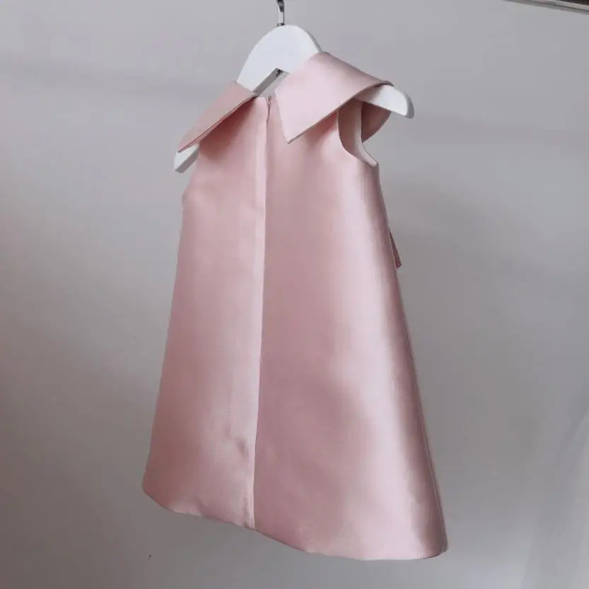 Flower new Girl Pink Gown Children 2025 Birthday Baptism Dresses For Kids Elegant Lace Bow Frocks Girls Boutique Party Clothes A1339