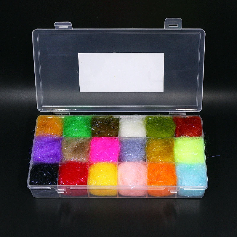 Sissi wholeset Royal 18colors Senyo's laser yarn dubbing dispenser fly tying hair fiber yarn for knitting streamer pattern flies smile