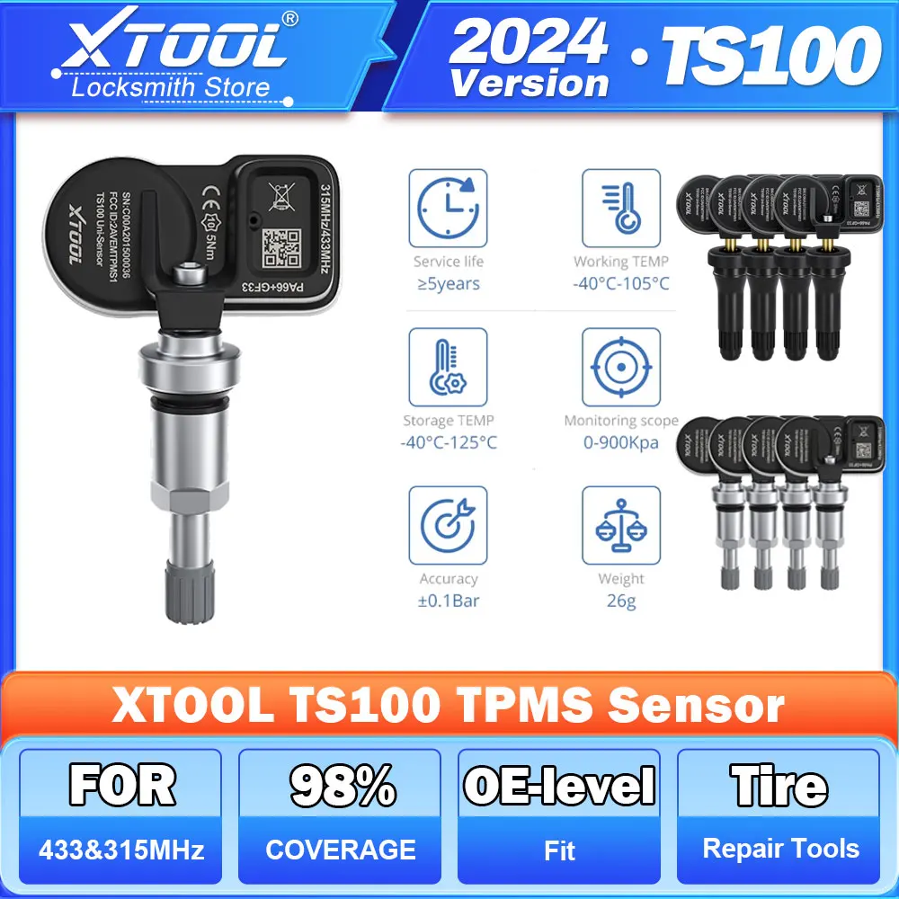 XTOOL new TS100 433 315MHz TPMS TS100 Sensor Scan Tire 2025 Repair Tools Automotive Accessory Tyre Pressure Original with Quality Promise