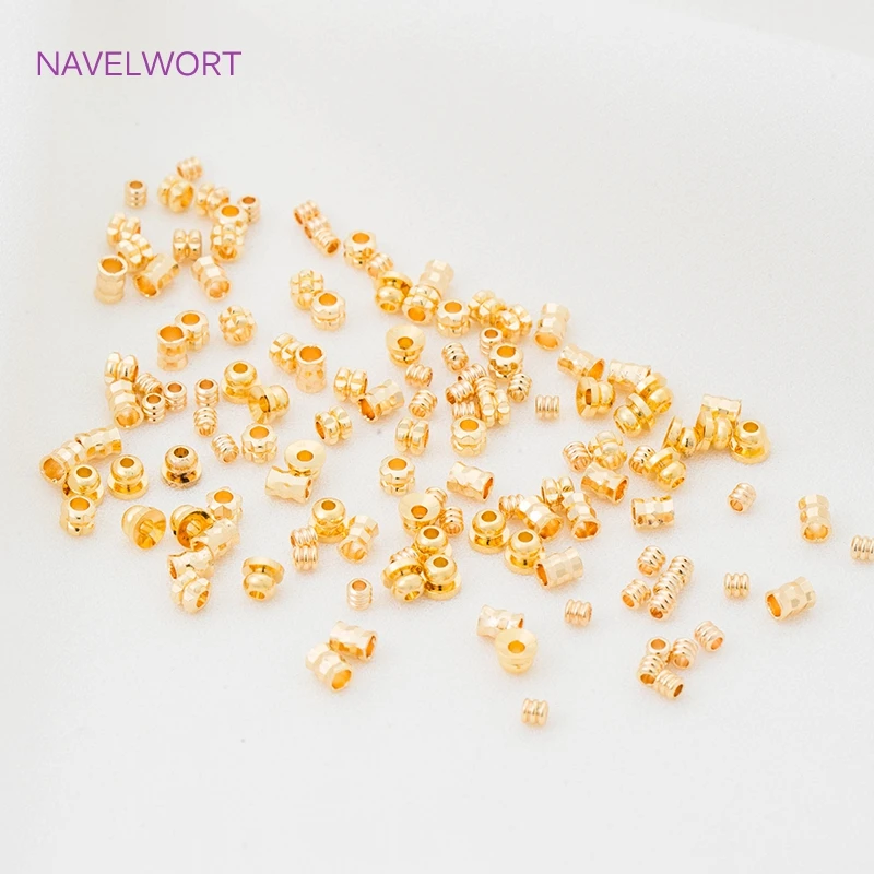 ddmysmile Plated Spacer Beads Gold Wholesale, 4 Types High Quality Brass Metal Separators For Beads DIY Jewelry Handmade Crafts Smile Wholesale,
