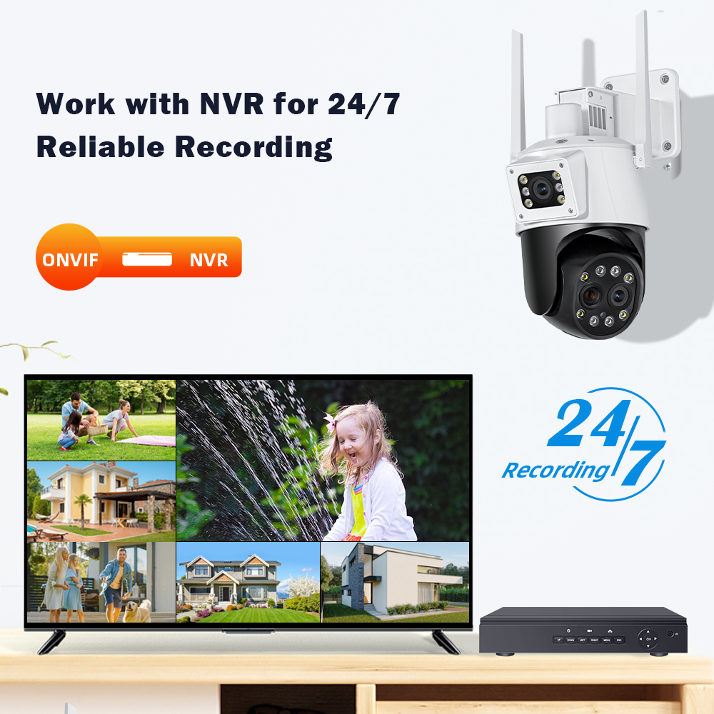 Outdoor 6K 12MP Wifi IP Camera with 10X Optical Zoom Three Len Lens Dual Screen Surveillance 4K 8MP Video CCTV Security Camera