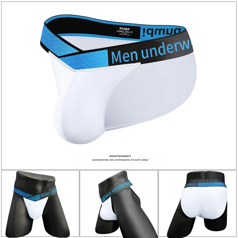 Sports Modal Underwear Men Comfortable Laser Gradient Waistband Low Waist High Cut Briefs Sexy Underwear Tangas Sexis De Hombre smile