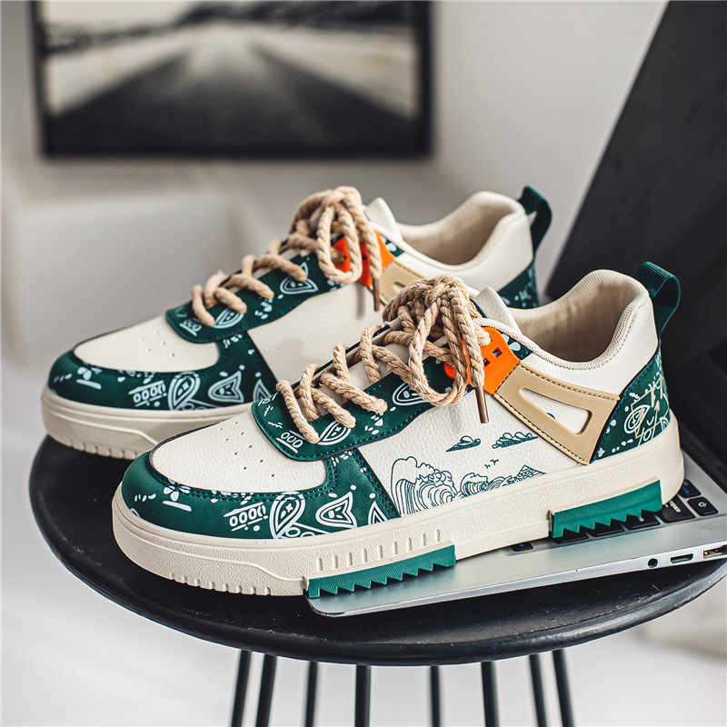 Mens Causal Shoes Lace-up Sneakers for Outdoor Fashionable Street Style Comfort Footwear Sport Sneaker