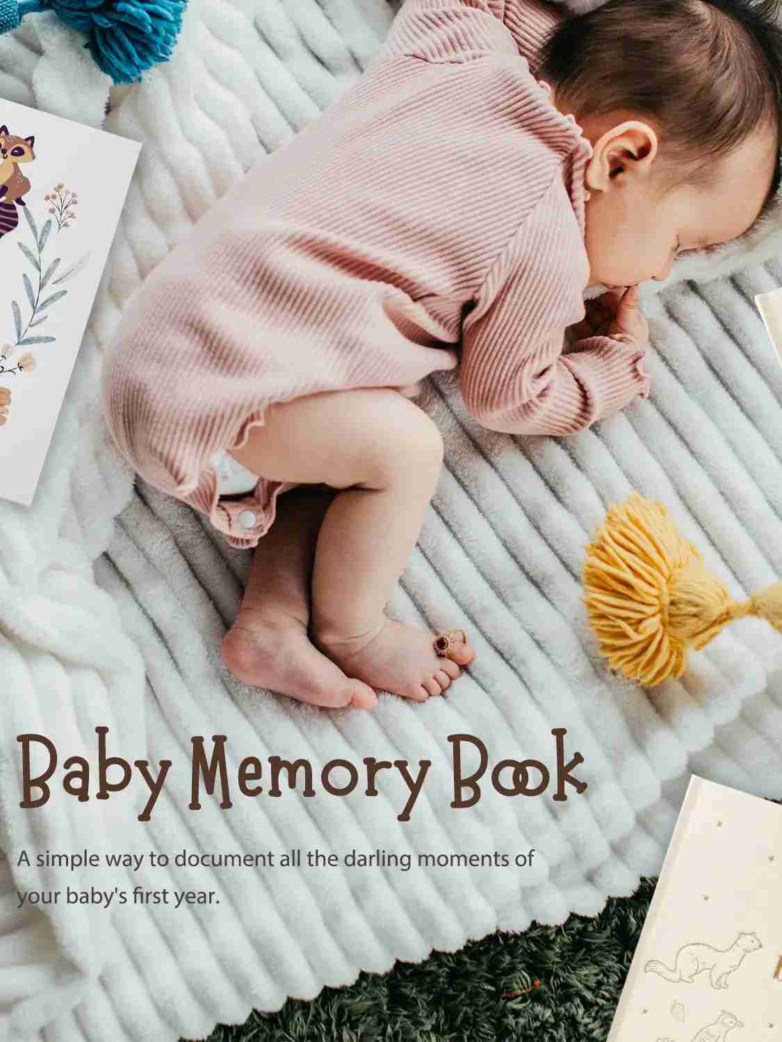 Albums Books Notepads Baby Memory Book Hello Baby Beige Keepsake PreGNancy Record Growth First Year Milestone Journal New Parents Clipbook Album WX5.2