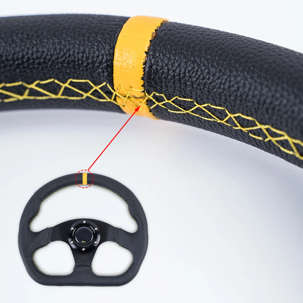 Car Sport Inch 13 Steering Wheel Modified Racing Universal 320Mm Steering Wheel Accessories Drift Suede Leather ddmysmile With Horn Smile