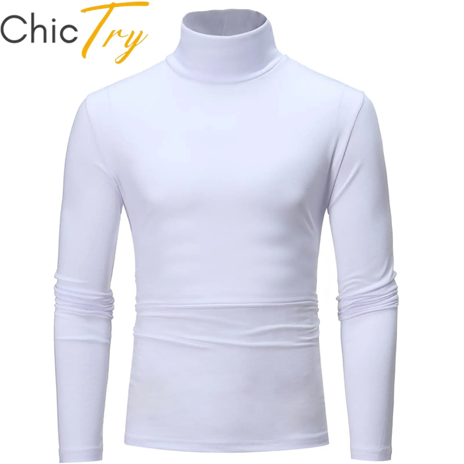 Mens Thermals Tops For Cold ddmysmile Weather Long Sleeve Turtle Mock Neck Undershirt Base Layer Shirts Slim Fit Soft Lightweight T-Shirt Smile