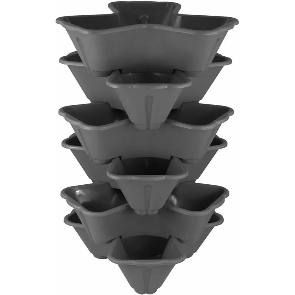 Planters Pots Outdoor Growing Herbs Stackable Flowers Indoor Gardening Pots Garden Plastic Plant Pot Trio Stacking Strawberry Planter S2412234