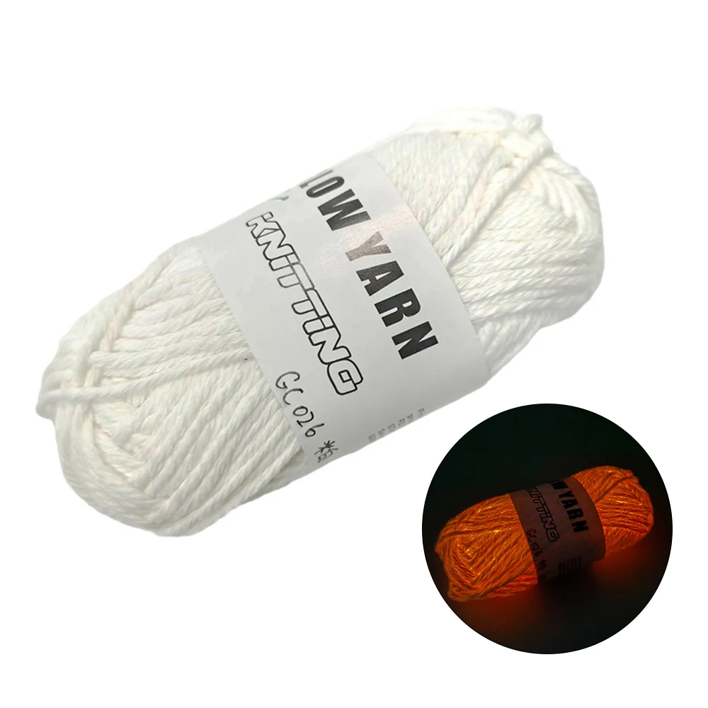 Glow New In Functional The Dark Yarn Polyester Luminous Wool Yarn Glowing 2mm For Hand Knitting Sweater Yarn Carpet DIY Cotton smile