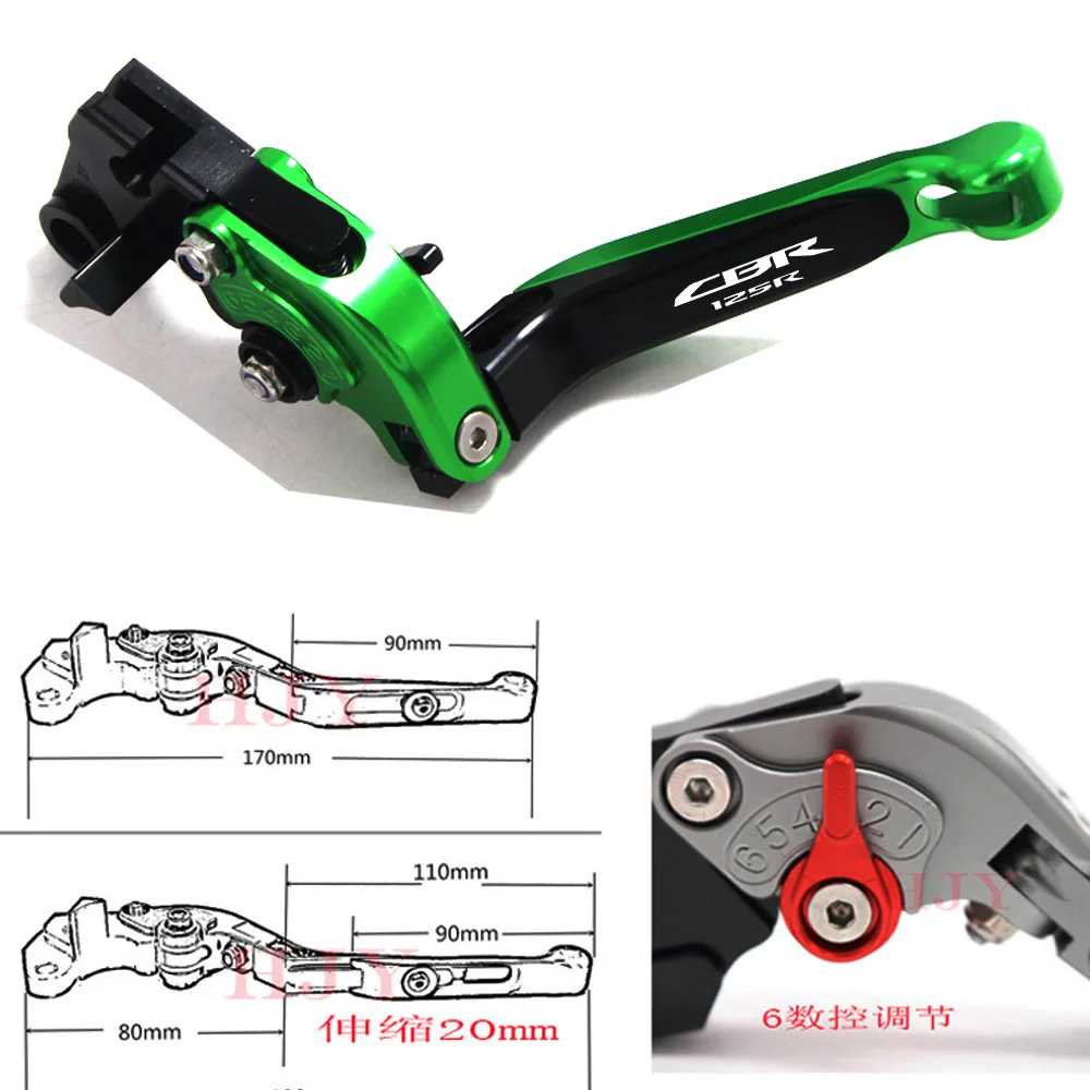 Adjustable Brake CNC Motorcycle Clutch Levers Set For Honda CBR125R 2004-2010 2009 2008 2007 2006 CBR 125R CBR 125 CBR125 R smile