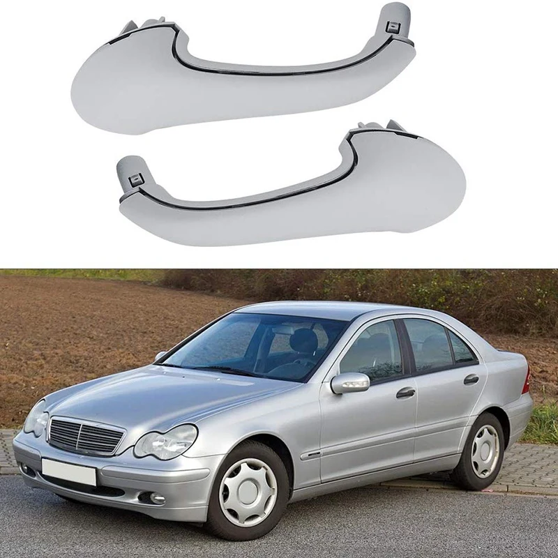 Benz W203 Mercedes for C-Class C230 C240 C280 C350 C320 03-07 Front Left and Right Interior Door Pull Handles Gray smile
