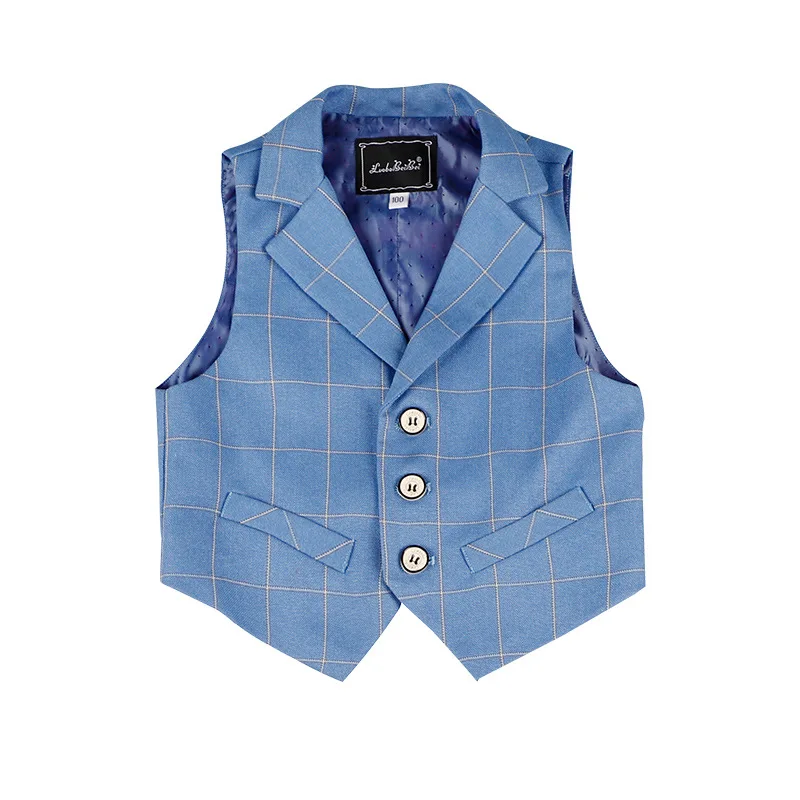 Vest For Boy Gentleman Kids Violin Dance Show Waistcoat Child 2025 Performence Tuxedo Vest Children 1Year Birthday new Party Wedding Wear