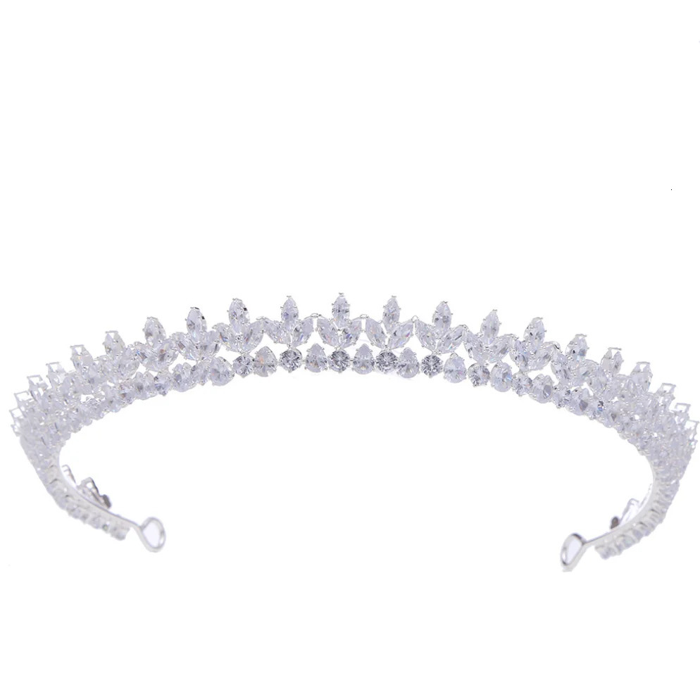 Princess Bride Crowns Tiaras For Women CZ Zirconia Bridal Tiara Headband Prom Birthday Party Diadem Hair Jewelry Headdresses 240516