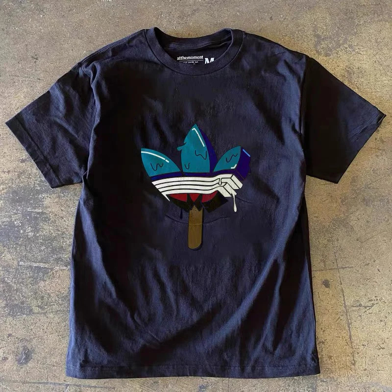 Vintage Clover Ice Cream Graphic Print T-Shirt 100% Cotton Shirt Casual Oversized High Quality Fashion Trend Fashion 2024 240524