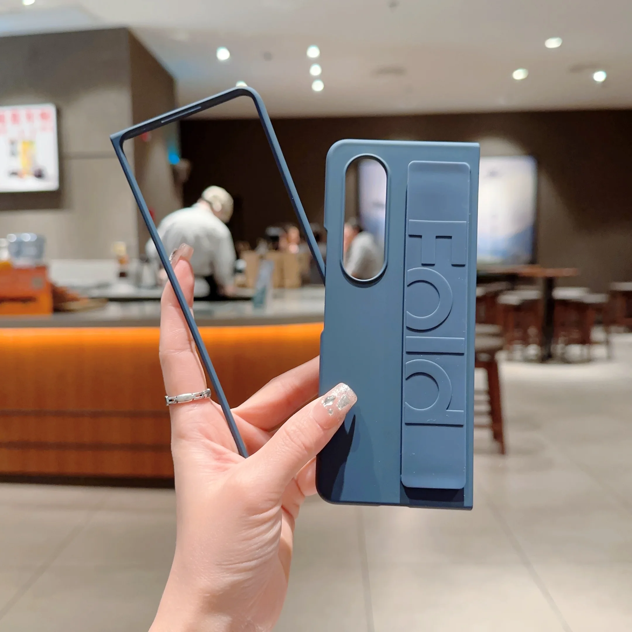 Phone Case Wriband Silicone For Samsung Galaxy ddmysmile Z Fold 5 4 3 Shell 2 In 1 Combo Hard PC Shockproof Cover Smile