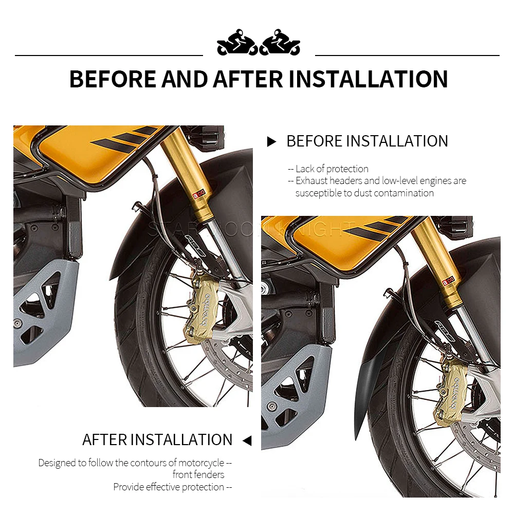 Front Mudguard Motorcycle Fender Extender For Aprilia Caponord 1200 Rally 2015 2016 2017 Accessories Splash Guard ddmysmile Extension Smile