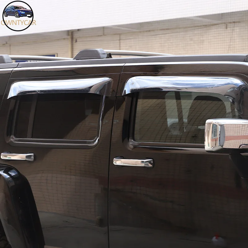 H2 H3 Hummer For 2003-2009 ABS Car Exterior Visor Vent Shades Window Sun Rain Guard Deflector Car Accessories smile