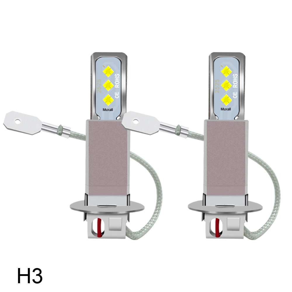 Mini Headlight 2Pcs LED H1 LED Bulb 80W For Car Head Lamp No Fan 2525 CSP LED White Super Bright Auto Fog Light Bulb smile