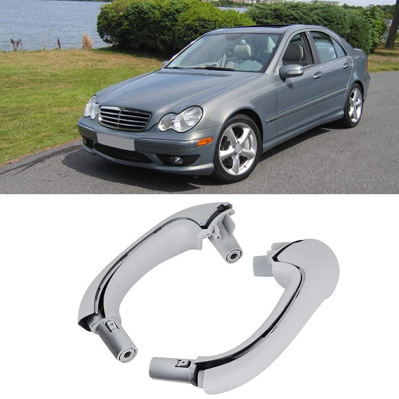 Benz W203 Mercedes for C-Class C230 C240 C280 C350 C320 03-07 Front Left and Right Interior Door Pull Handles Gray smile