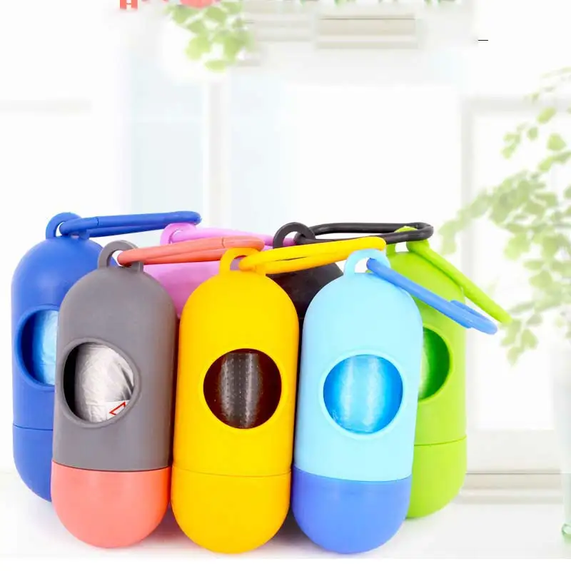 Poo Bag Dog Poop Dispenser Garbage Bags Pet Waste Holder Dispenser + Bags Feces Waste Bags Case Products ddmysmile Pill Bone Shape E Smile +
