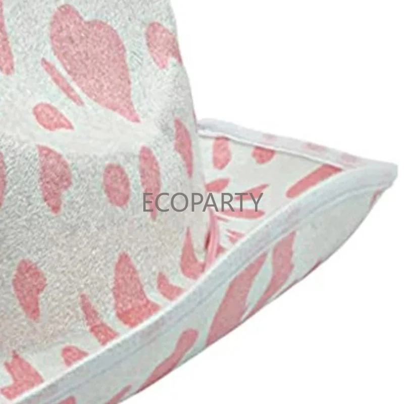 Pink Five Pointed Novelty Star Cowboy Hat with Heart Shaped Sunglasses Kerchief Cowgirl Hat for Women Western Party Three-piece smile