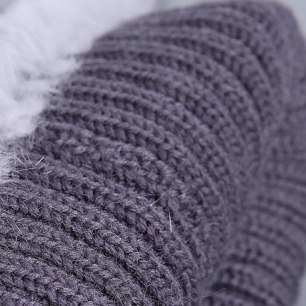 Knitting Rex Rabbit Fur Women's Fur Hat Is Warm And Thickened. It Is Warm In Autumn And Winter. Women's Colorful ddmysmile Knitting Hat Smil