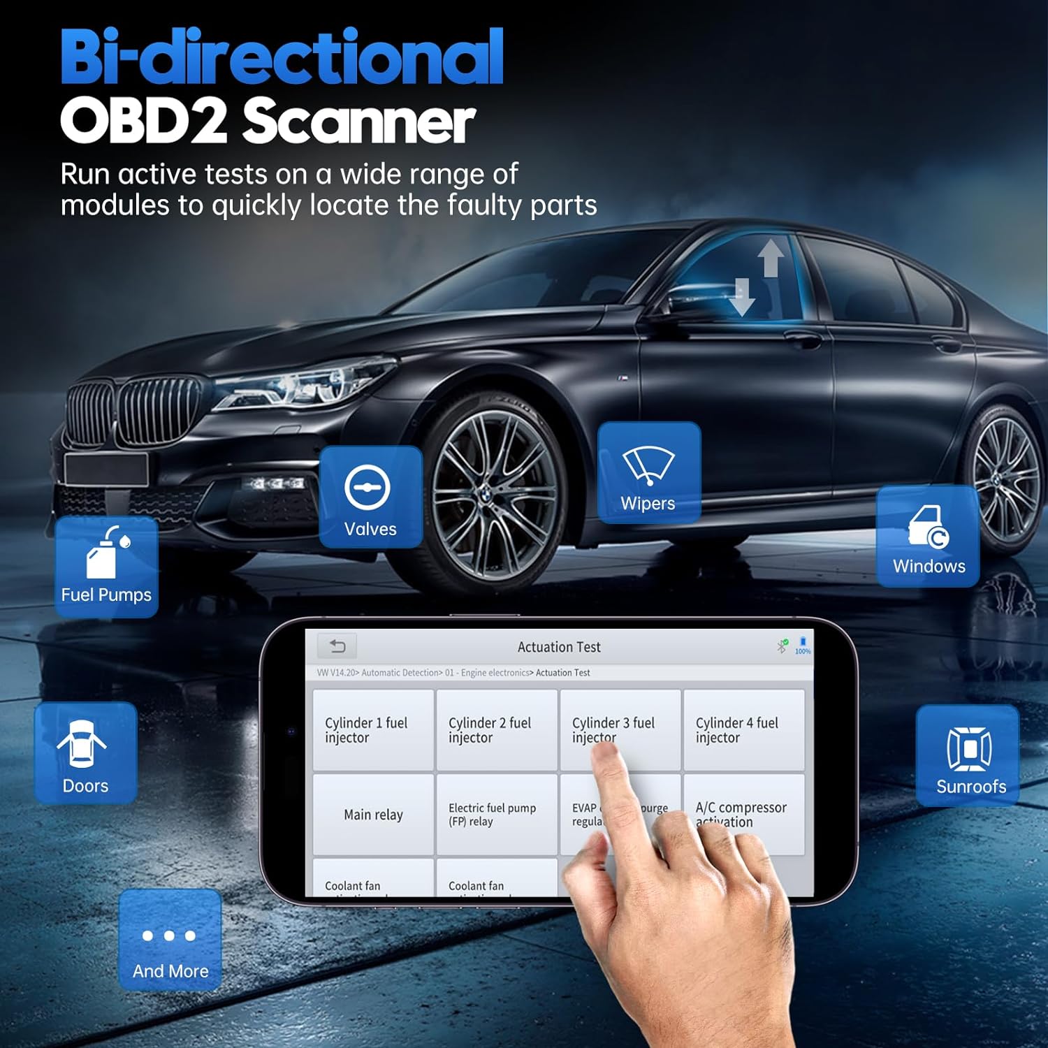 XTOOL Anyscan A30 OBD2 Bluetooth Diagnostic Tools works Android & IOS With Bidirectional Code Reader added CAN FD Free Update