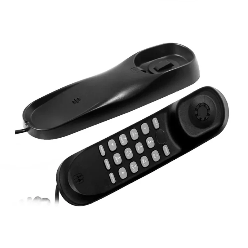 Corded Wall Phone, Trimline Phone for Hotel, Landline Wall Telephone Set for Home/Bathroom/School/Office 594A