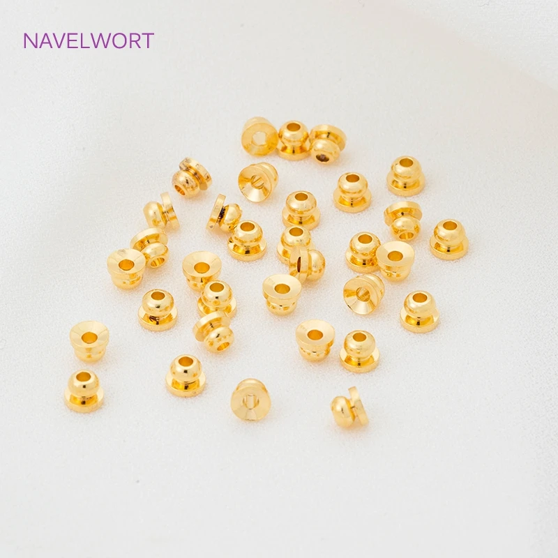 ddmysmile Plated Spacer Beads Gold Wholesale, 4 Types High Quality Brass Metal Separators For Beads DIY Jewelry Handmade Crafts Smile Wholesale,