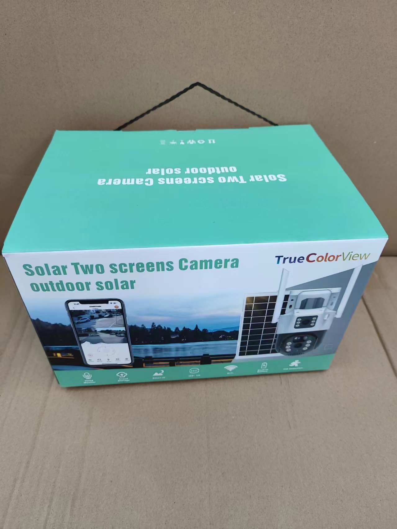 By sea shipping Two Screen with Solar Wall Lights Panel WiFi Outdoor Waterproof Camera Rechargeable Power 1080P Night Vision PIR Cloud Security Cam