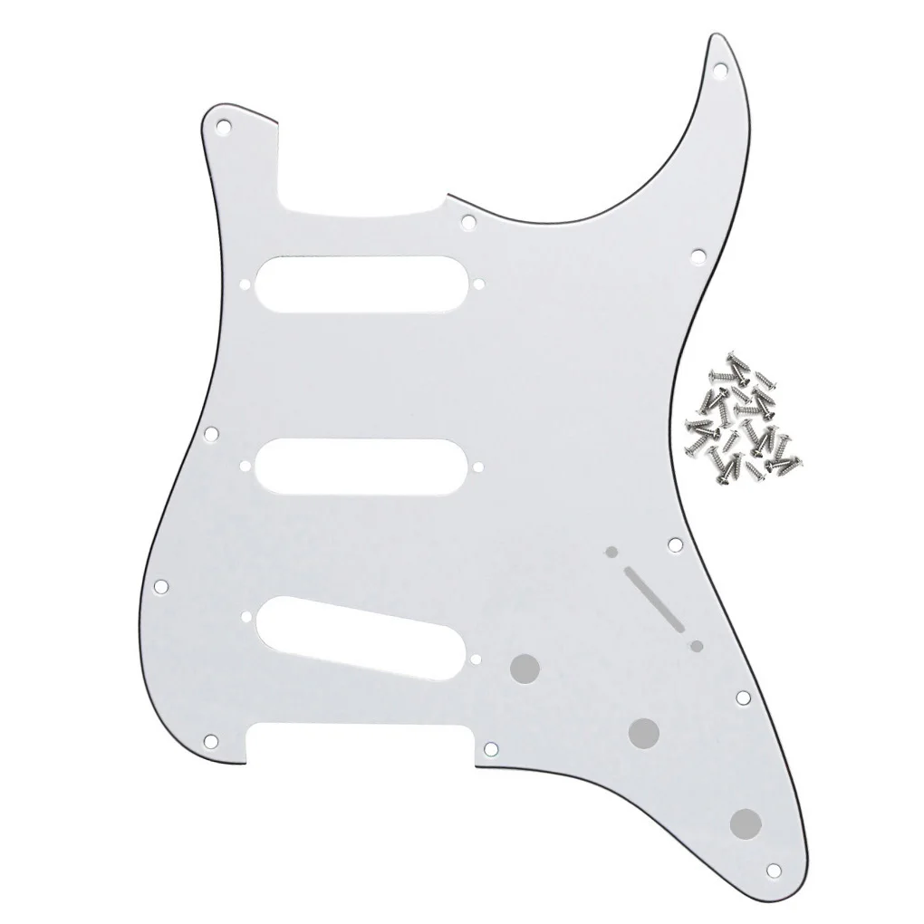 1Pc SSS FLEOR ST Electric Guitar Pickguard Scratch Plate & Screws For 11 Holes Guitar Parts, 4 Colors Choose ddmysmile Smile & Parts,