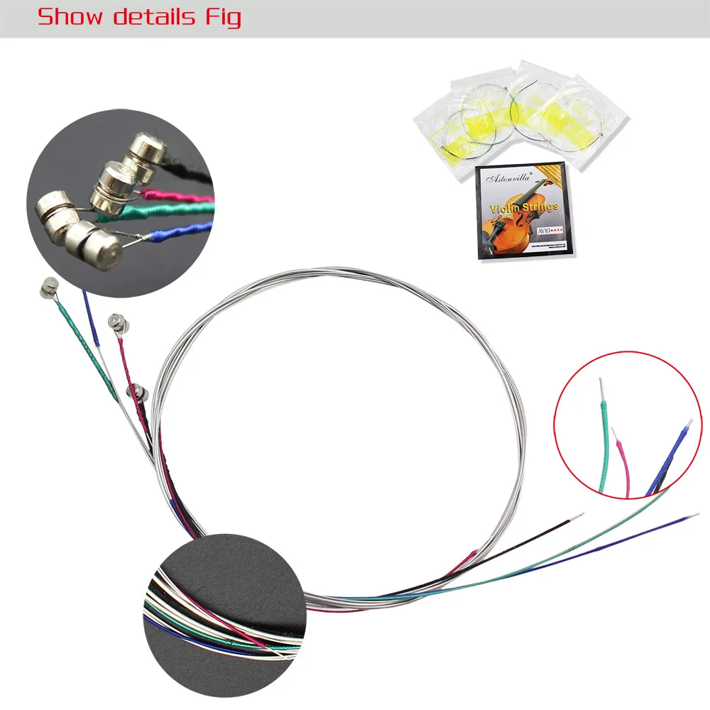 4pcs Violin Strings E-A-D-G Steel Core Nickel Silver Wound Exquisite Stringed Musical Instrument Parts Accessories
