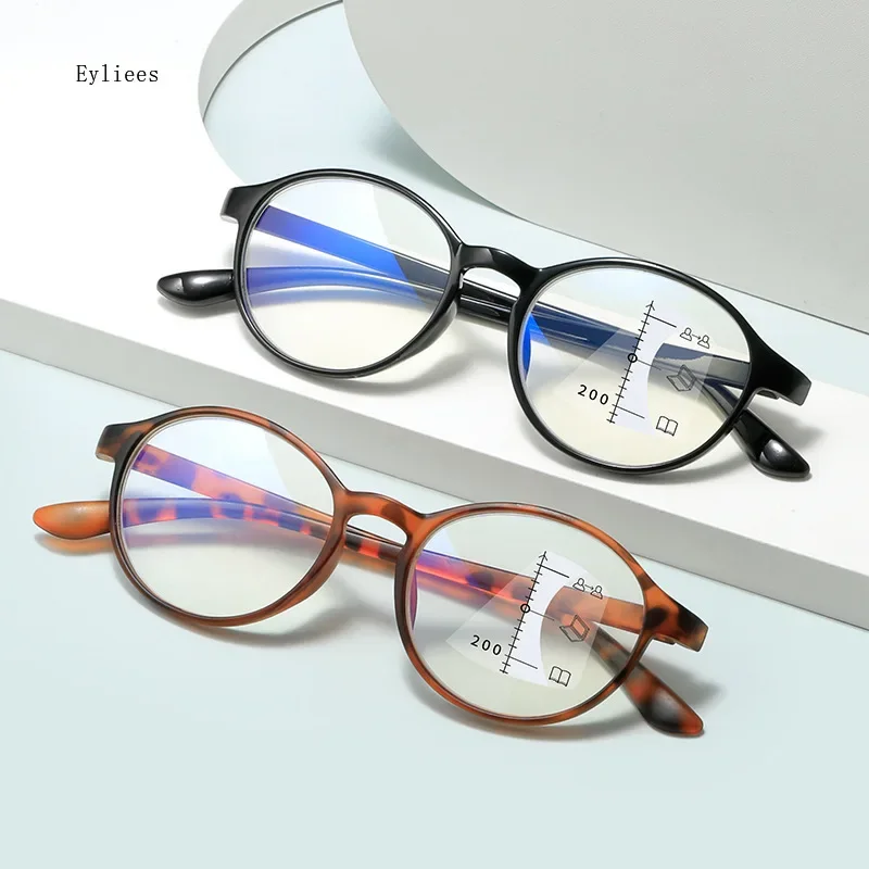 Round Multifocal Reading Glasses Women new Men Ultralight Anti 2025 Blue Light Presbyopic Eyeglasses Progressive Reading Eyewear