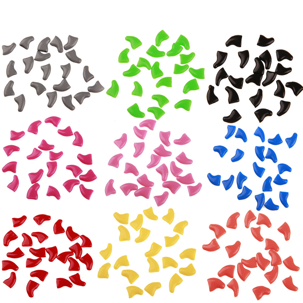 Cat 20pcs Soft Silicone Nail Cap Cat Paw Claw Pet Nail Protector Cat Nail Cover Pet Nail Protector Kitten Cat Pet Products smile