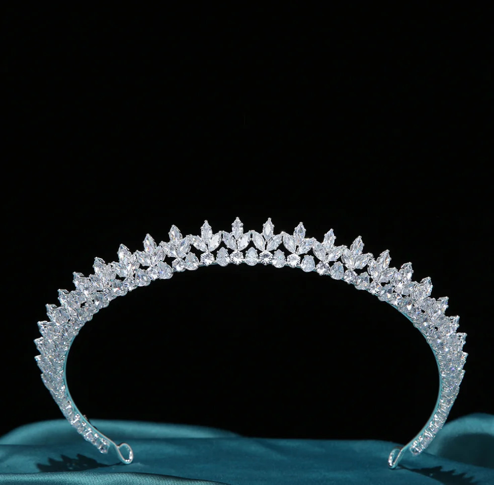 Princess Bride Crowns Tiaras For Women CZ Zirconia Bridal Tiara Headband Prom Birthday Party Diadem Hair Jewelry Headdresses 240516