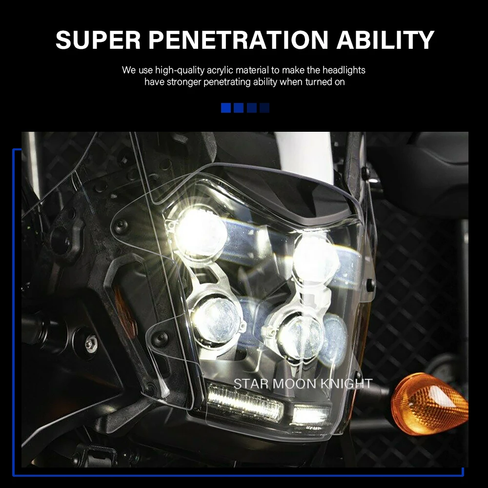 Motorcycle Accessories Acrylic Headlight Protector Light Cover Protective Guard For YAMAHA Tenere 700 Tenere700 XT700Z 2019 -