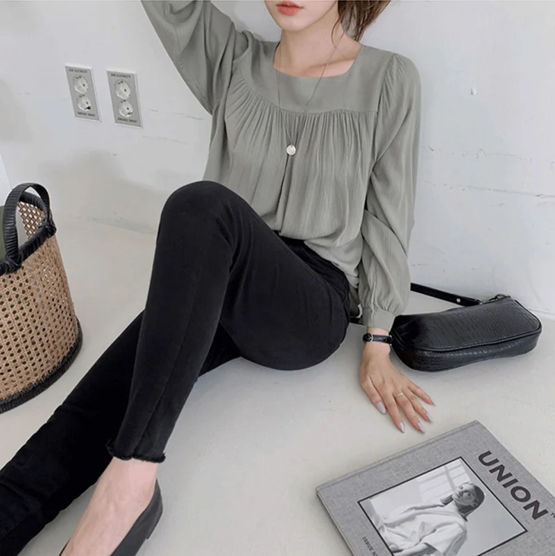 PLAZSON new roupas feminina 2025 blusas para mujer Women Elegant Blouse Shirt Blusa Vintage Long Sleeve Tops Female Spring Fall Clothing