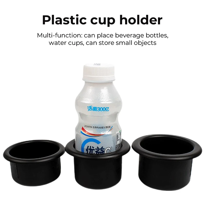 Black Car Cup Water Drink Holder Recessed For RV Car Marine Boat Trailer Plastic Cup Holder Interior Accessories Dropshipping