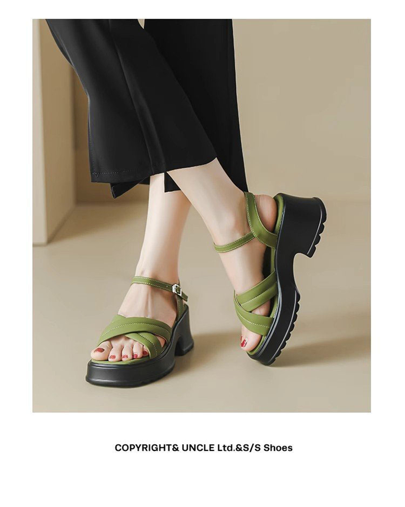 EVA Casual shoes High Heel for 2024 New Thick Sole Oblique Summer Beach Platform Shoes Designer Womens Sandals fashion slippers Comfortable and Soft 1
